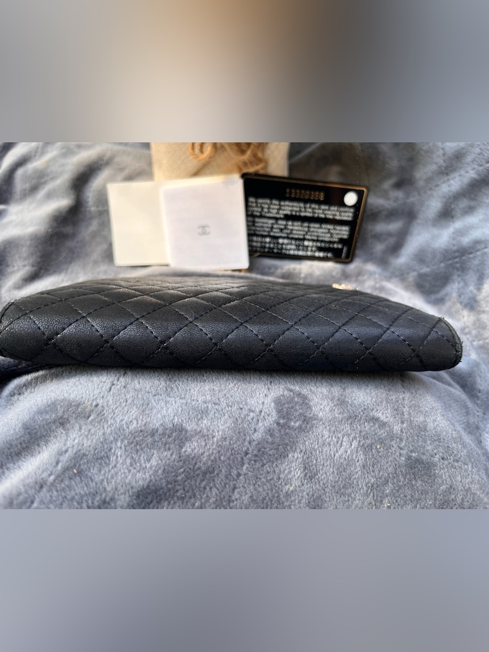 REHAB ~ Authentic Chanel Black Quilted Leather Case / Wallet - 13 Series - Picture 3 of 14